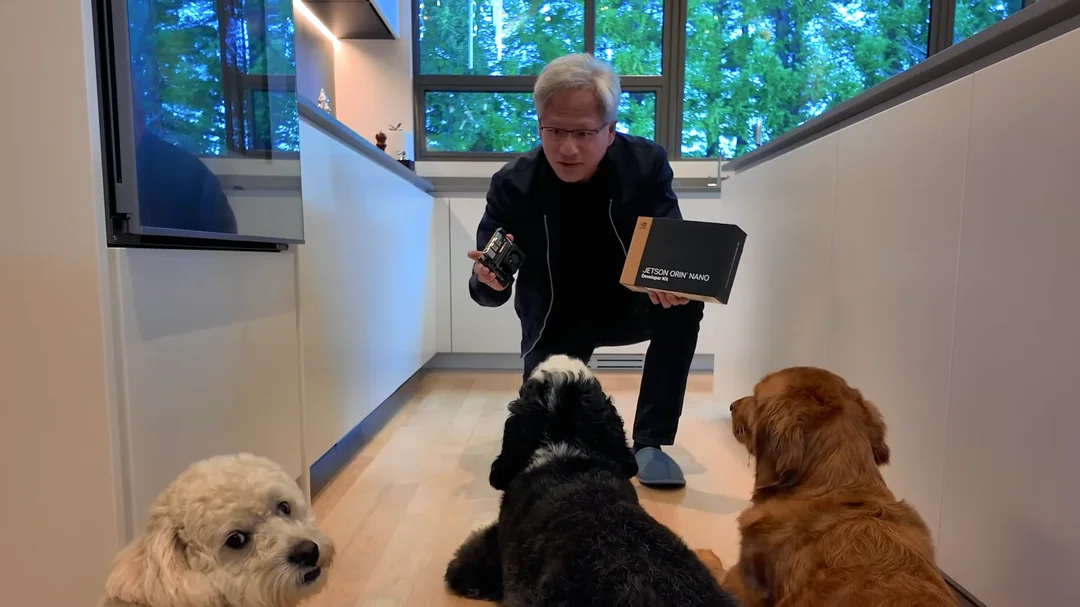 the-ceo-of-nvidia-introducing-his-newest-computer-to-dogs Meme Template